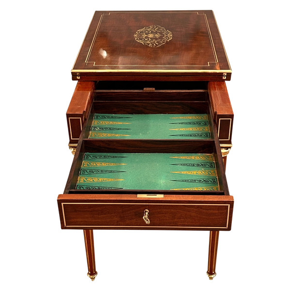 Louis XVI Style Mahogany Game Table Napoleon III Period