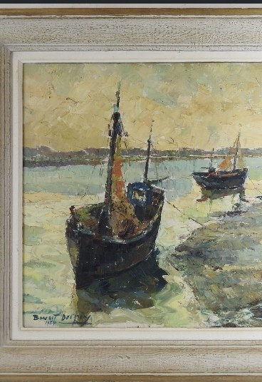 Painting hst the boats Benoît Desprey Arras 1902-1976