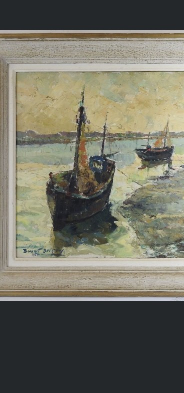 Painting hst the boats Benoît Desprey Arras 1902-1976