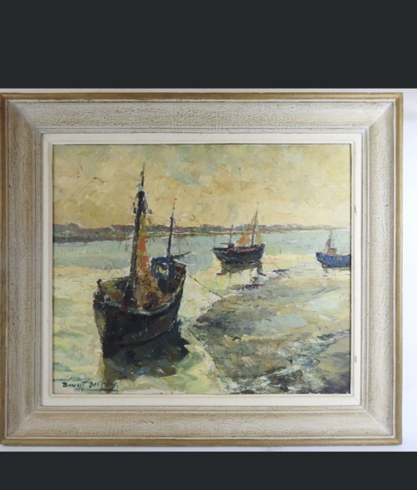 Painting hst the boats Benoît Desprey Arras 1902-1976