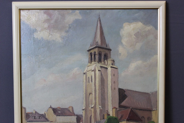 Öl Auf Karton Kirche Von Saint Germain Des Prés Von Reillac 1937