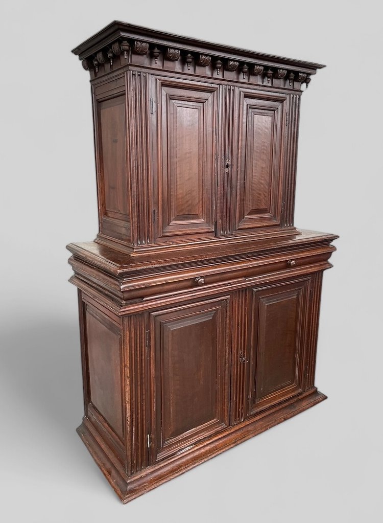 Louis XIII Two-Body Buffet in Walnut with Narrow Body