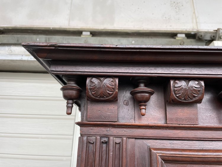 Louis XIII Two-Body Buffet in Walnut with Narrow Body