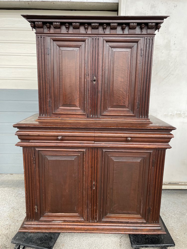 Louis XIII Two-Body Buffet in Walnut with Narrow Body