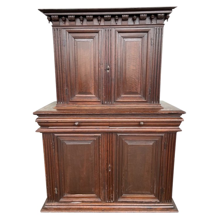 Louis XIII Two-Body Buffet in Walnut with Narrow Body