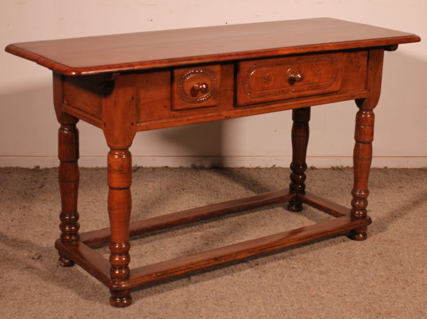 Two Drawer Cherry Wood Console - 18th Century