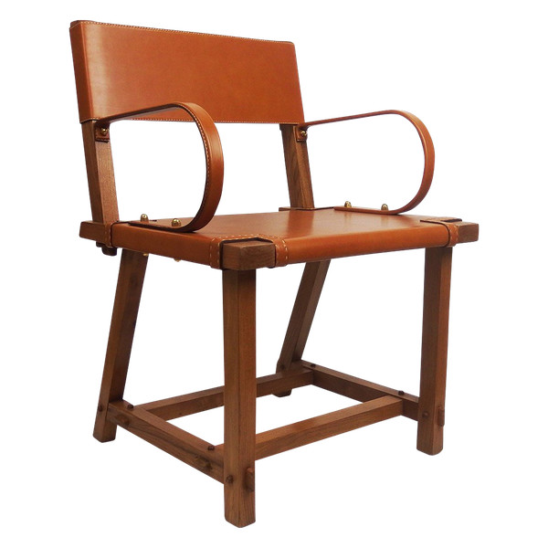 Leather armchair by Jacques Adnet