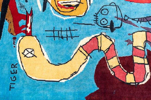 Tapisserie tissée à la main inspirée par Jean-Michel Basquiat. Juin 2023. LS58795009E