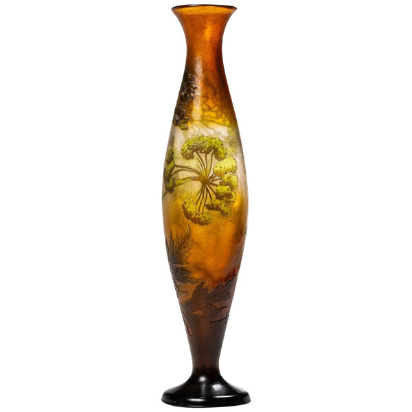 Émile Gallé, Wichtige Vase mit Dolden, Jugendstil