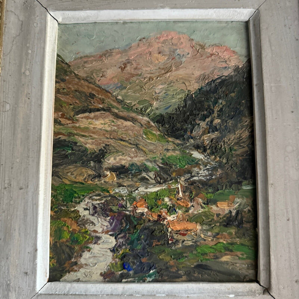 Öl auf Leinwand von J. Denier 1920 La Maurienne