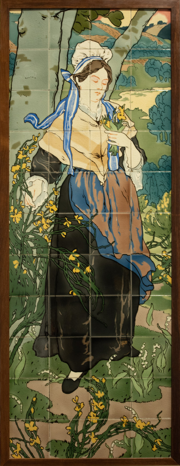 Manufacture de Sarreguemines Eugène-Martial Simas, Art Nouveau ceramic panels