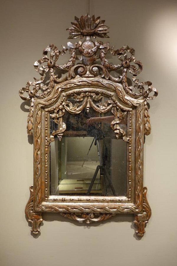 Miroir Louis XVI à Feuille d'Argent