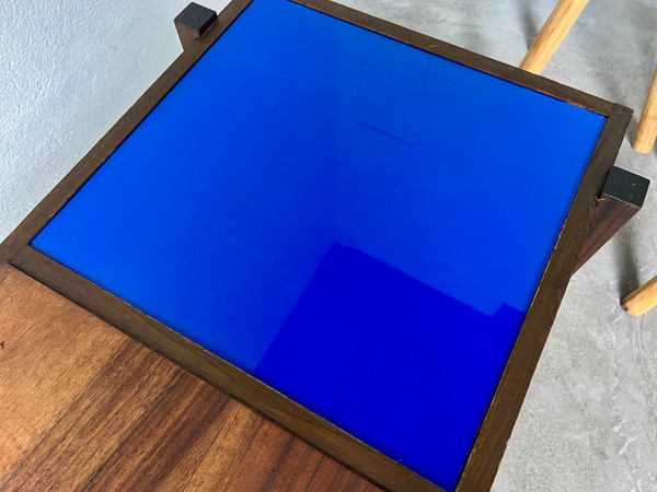 Klein blue modernist coffee table, circa 1960