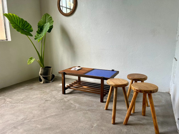 Klein blue modernist coffee table, circa 1960