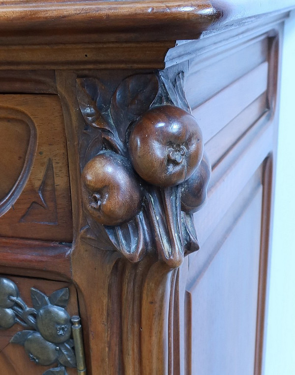 Credenza in noce, Art Nouveau - 1900