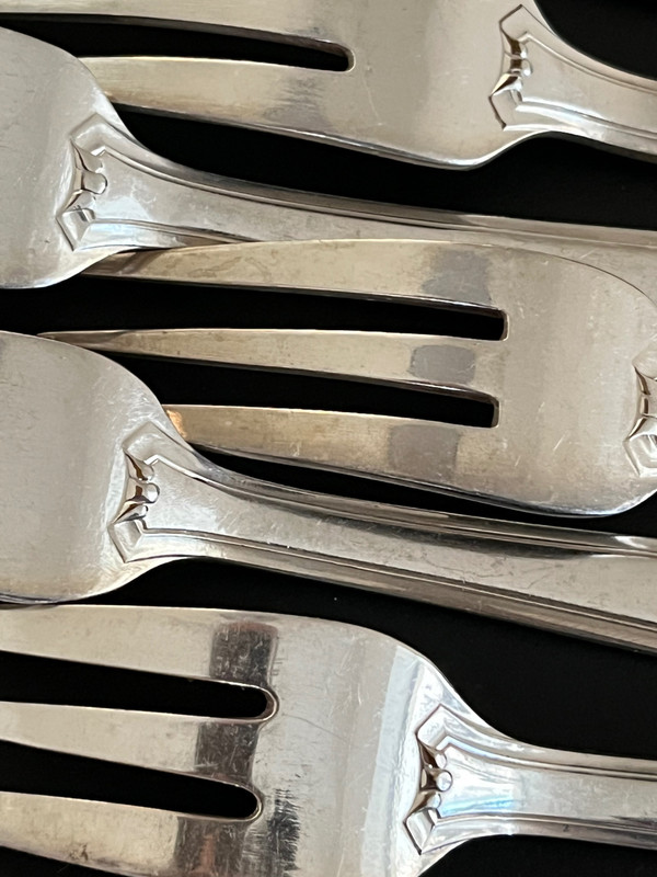 12 Ercuis Cambodia Art Deco fish cutlery set