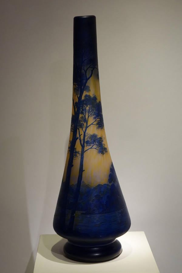 Large Glass Paste Vase, Richard Burghstal, Circa 1925