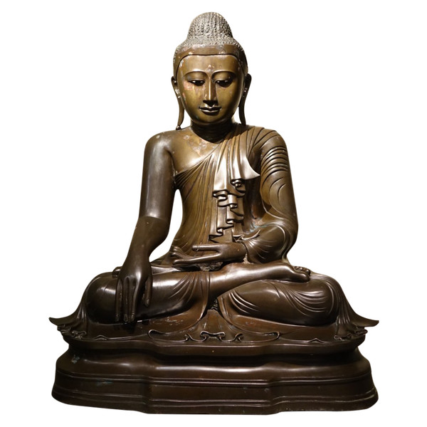 Seated Buddha in Bhumisparsa Mùdra, Bronze, Burma, 19th C.