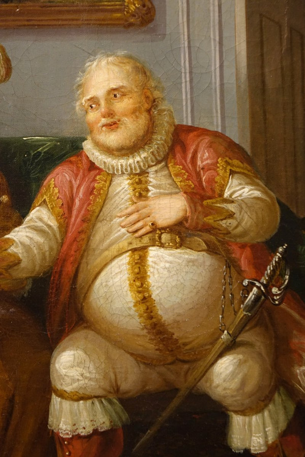 "Falstaff", oil on canvas, English school, 19th century.