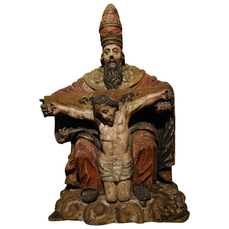 Trinité En Bois Sculpté En Ronde-bosse, Germany, circa 1550