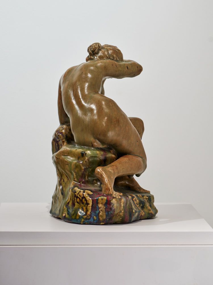 Pierre Adrien Dalpayrat, Naiad on a rock, Art Nouveau ceramic