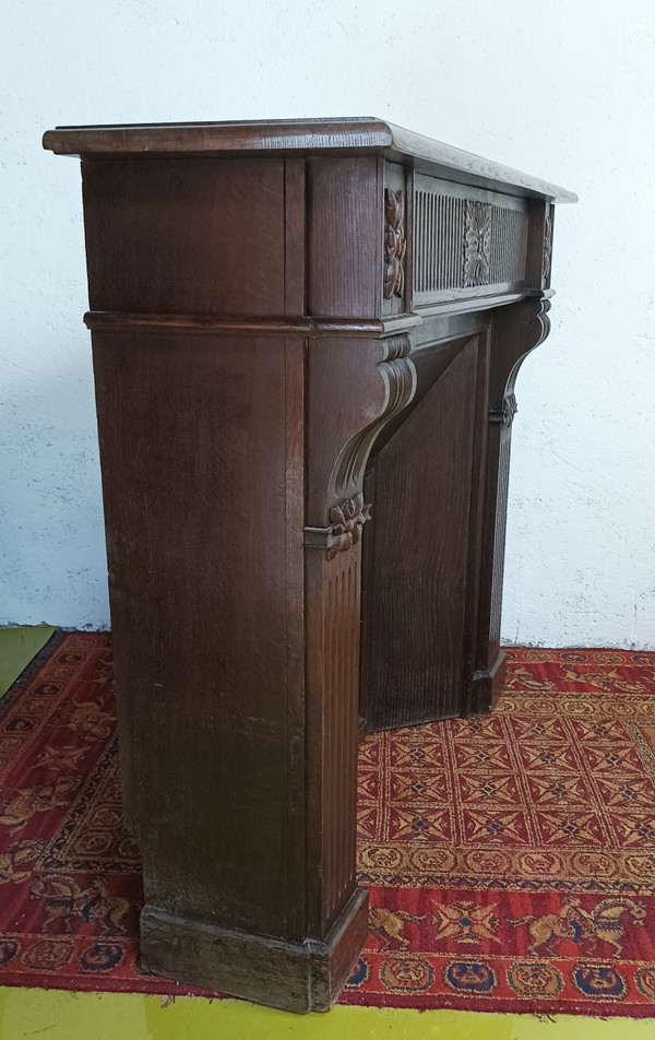 Napoleon III fireplace in carved solid oak