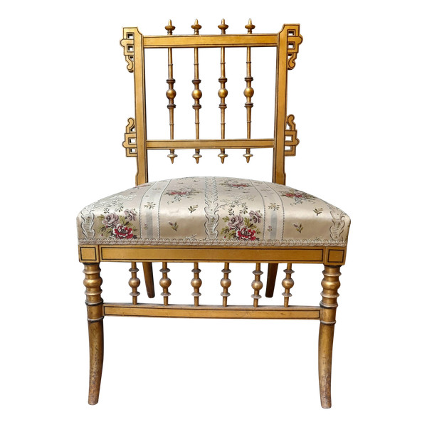 Napoléon III chaise dit de nourrice en bois doré 