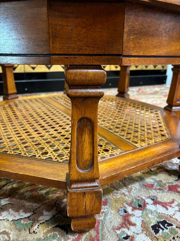 Rounded coffee table with glass top