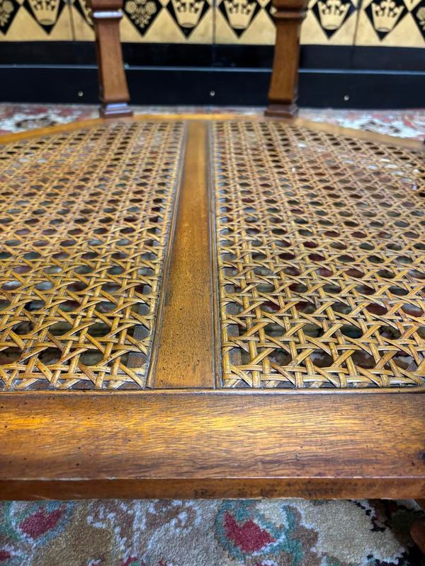 Rounded coffee table with glass top