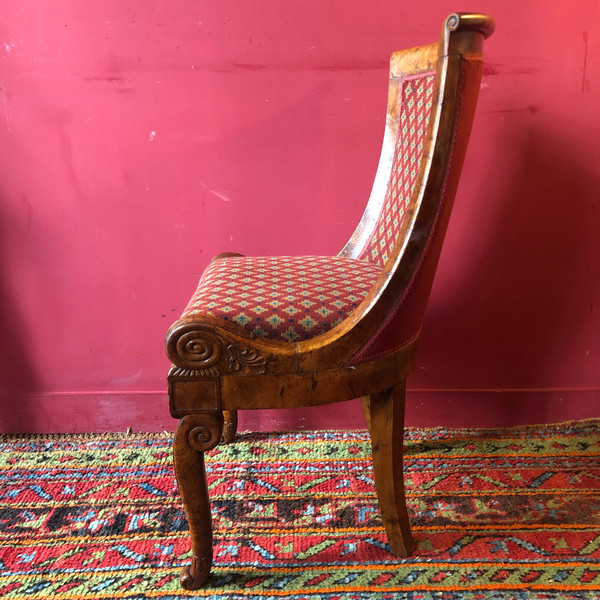 Rare pair of amboyna veneer chairs, circa 1820