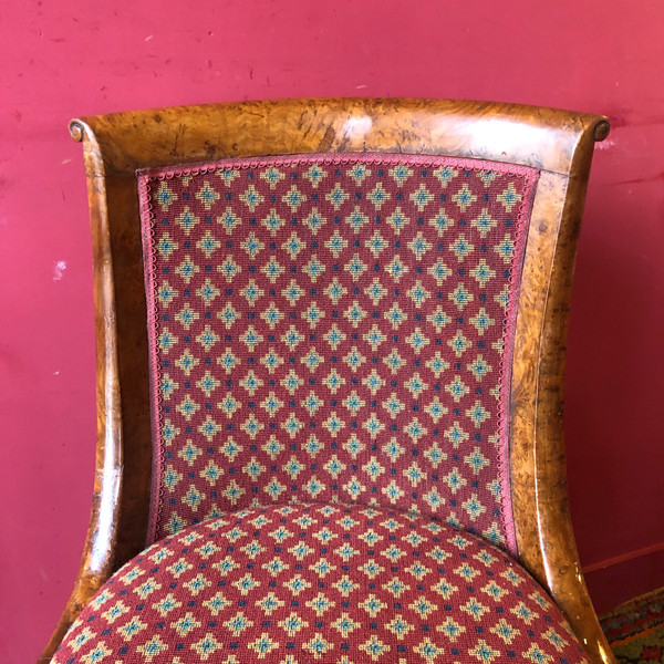 Rare pair of amboyna veneer chairs, circa 1820