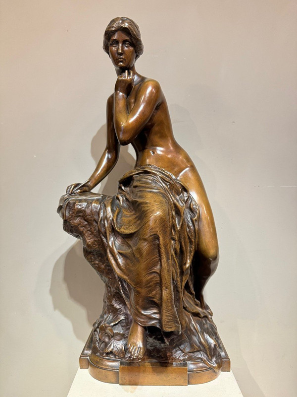 Grand bronze " La Pensée", Henri Gréber , Fin 19e S.