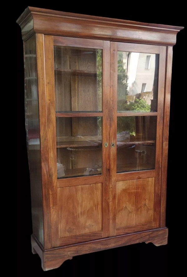 Old Louis Philippe Mahogany Display Cabinet Library