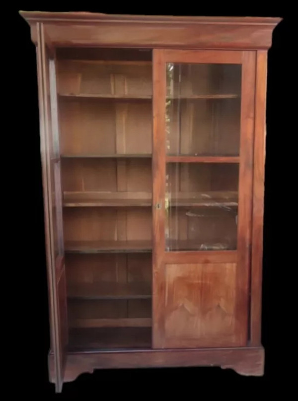 Old Louis Philippe Mahogany Display Cabinet Library