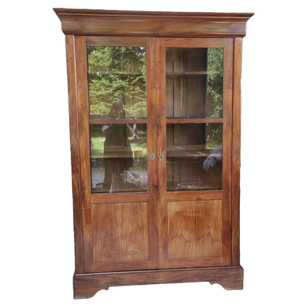 Old Louis Philippe Mahogany Display Cabinet Library