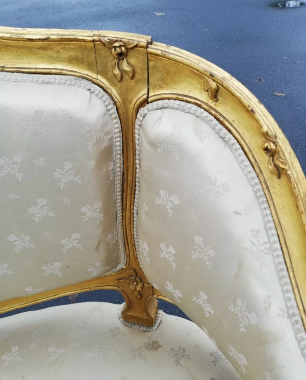 Ancienne Banquette Style Louis XV 19 Ème Siècle