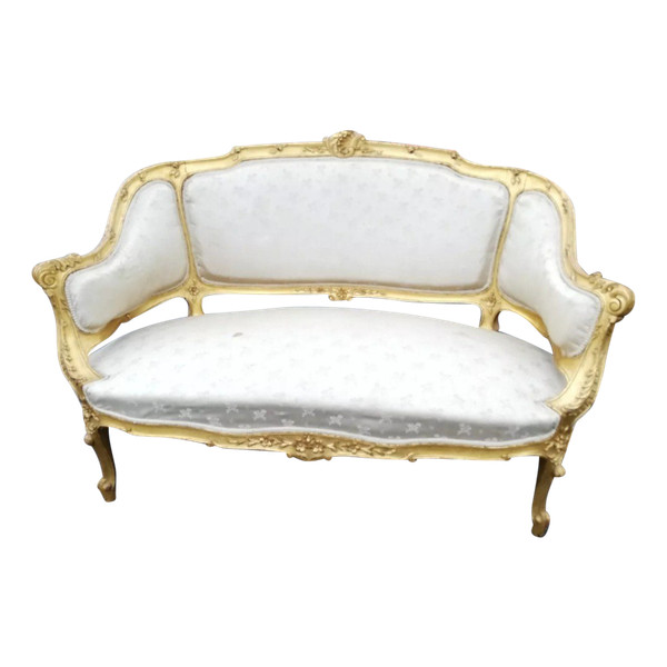 Ancienne Banquette Style Louis XV 19 Ème Siècle