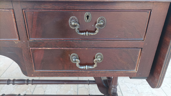 English double-sided mahogany desk