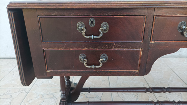 English double-sided mahogany desk