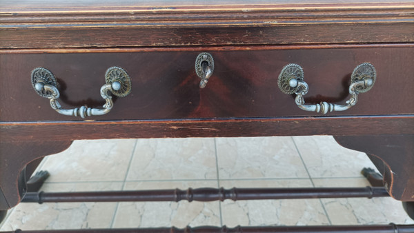 English double-sided mahogany desk