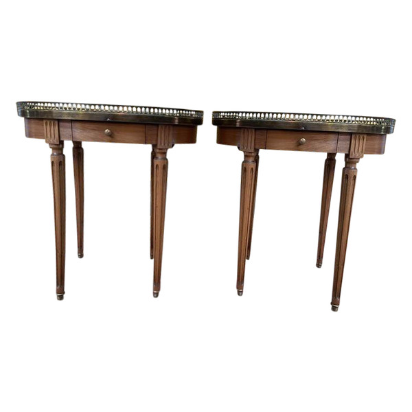 Pair of Louis XVI style bedside tables