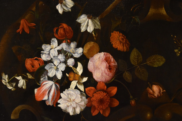 Ghirlanda di fiori con cartiglio, Frans van Everbroeck (Anversa, 1628 – Londra 1693) 