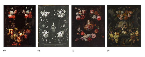 Ghirlanda di fiori con cartiglio, Frans van Everbroeck (Anversa, 1628 – Londra 1693) 