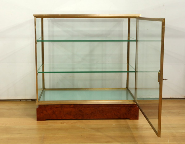 Brass and Elm Display Case - 1950