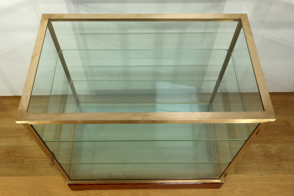 Brass and Elm Display Case - 1950