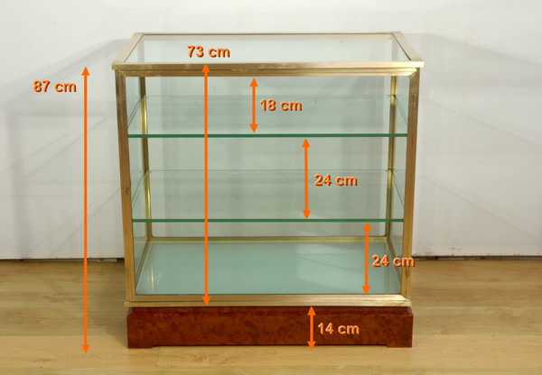 Brass and Elm Display Case - 1950