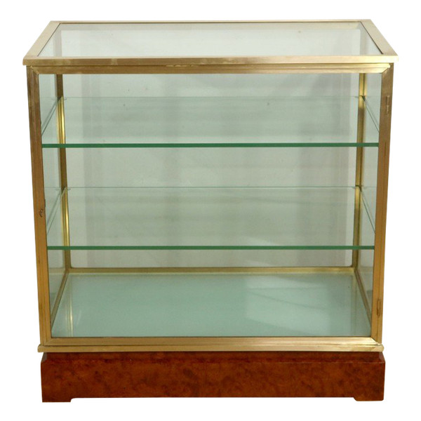 Brass and Elm Display Case - 1950