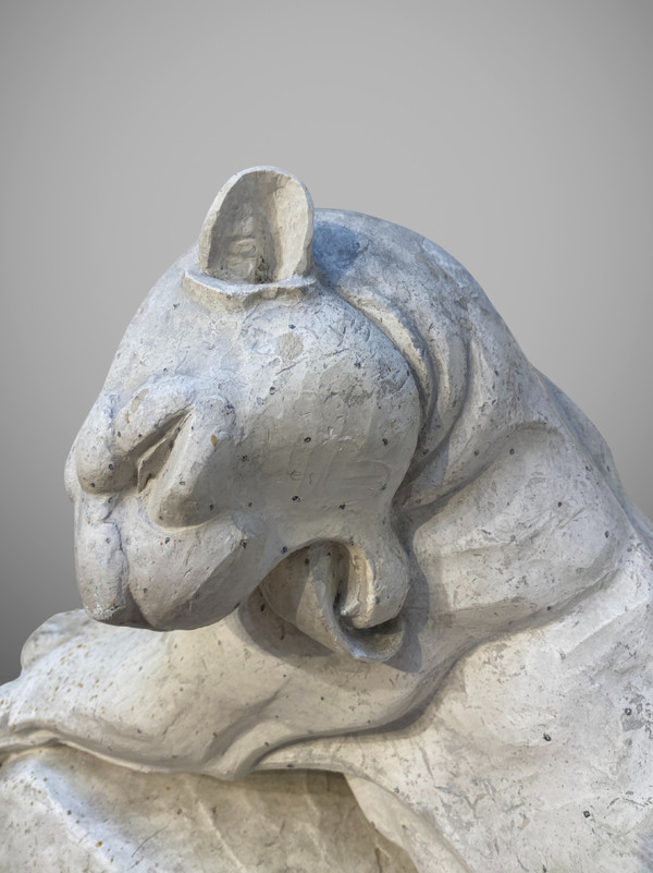 André Vincent Becquerel, Panther, Original Plaster, Art Deco