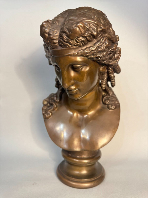 Bronze bust of Ariadne F. Barbedienne (Bacchus, Antinous)