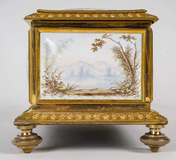 An enamel and gilded bronze box, 19th century